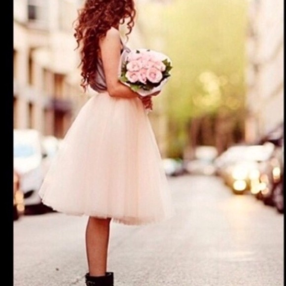 Beige Tulle Skirt