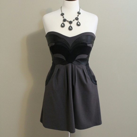 **SOLD**Bebe/Kardasian Grey w/blk faux leather