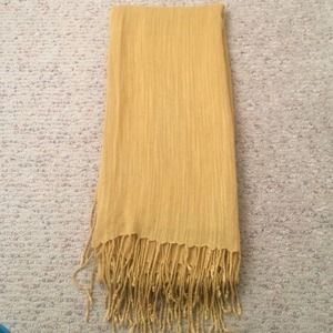 Dark Yellow Fringed Scarf