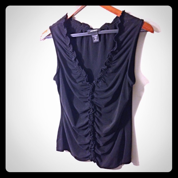 Express ruffle black top