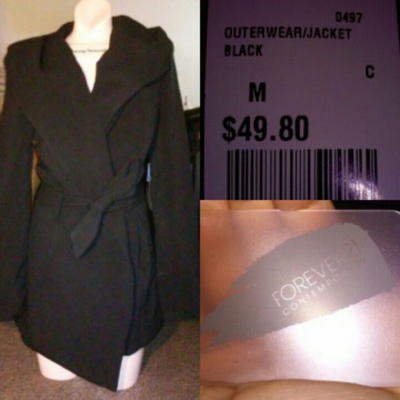 Forever21 black hooded jacket