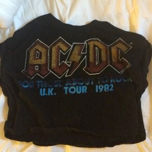 forever 21 acdc crop top