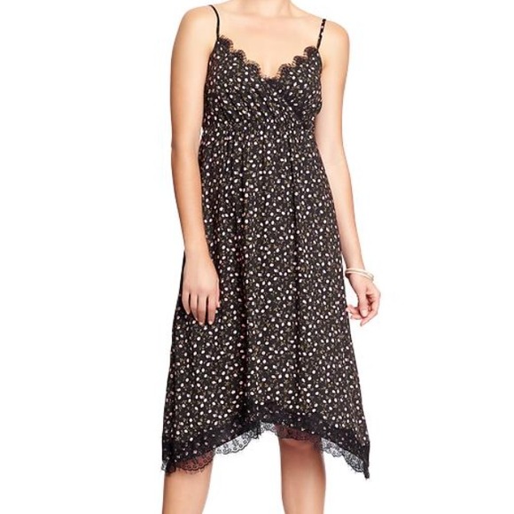 Old Navy floral slip dress with lace trim
