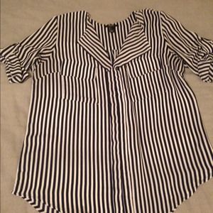 Forever 21 Navy & White stripe Shirt