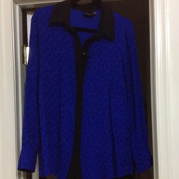 Blue Cheetah Print Blouse