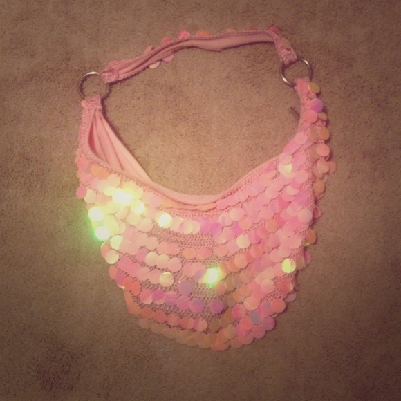 A pink disc purse
