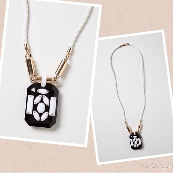 Anthropologie Monochrome Deco Pendant Necklace