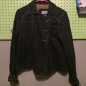 Peacoat style blue jean jacket