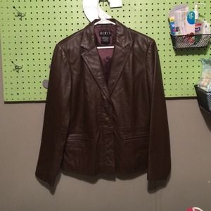 Brown leather jacket