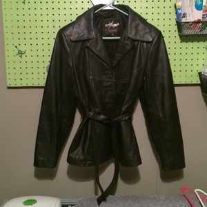 Black leather jacket