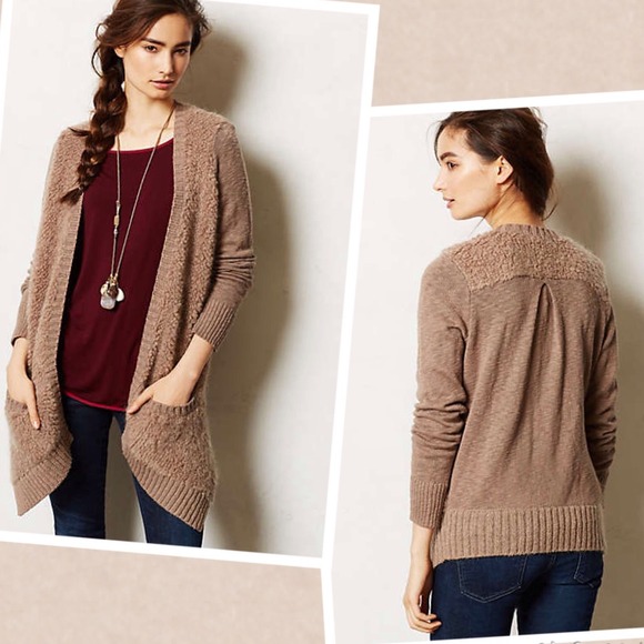 NWT Anthropologie Slubby Boucle Cardigan - GREEN