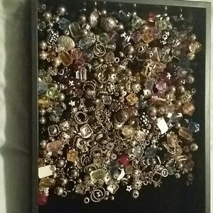GLASS BEADS AND SILVER TONE BEADS