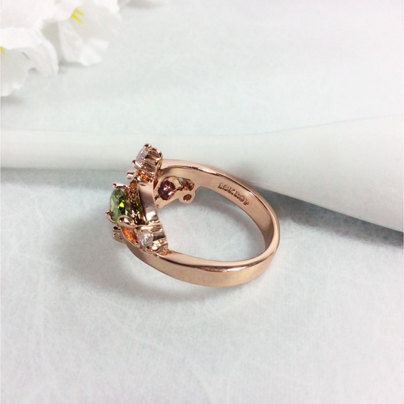 18K Rose Gold & Swarovski Crystal Ring - Picture 2 of 3