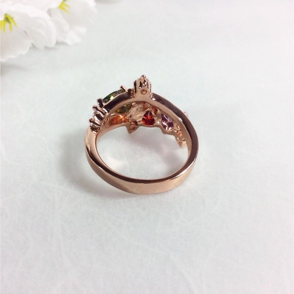 18K Rose Gold & Swarovski Crystal Ring - Picture 3 of 3