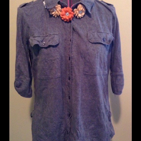 Grey Button down Top