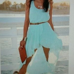 Brand new mint green chiffon sleeveless high low
