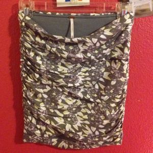 FREE PEOPLE XS MINI FLORAL SKIRT And Vince booties