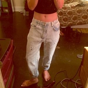 High Wasted Acid Wash Jeans