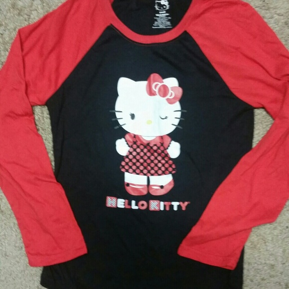 Hello Kitty red and black long sleeve shirt