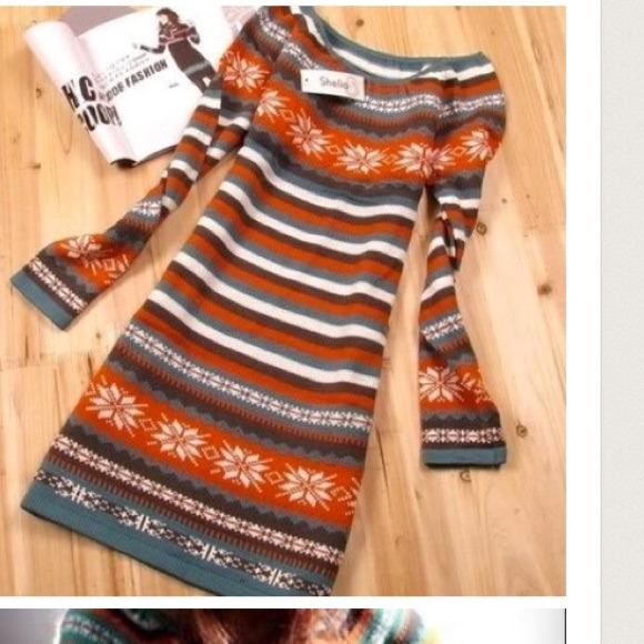 Harvest sweater mini dress tunic