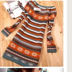 Harvest sweater mini dress tunic