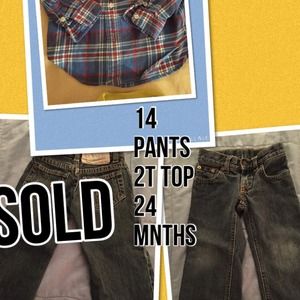 $13 Bundle pants 2t flannel to 24 months Polo