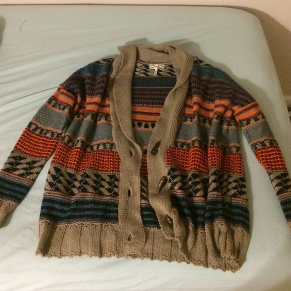 Tribal print heavy cardigan
