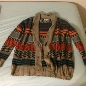 Tribal print heavy cardigan