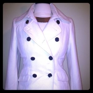 NWOT Wool blend winter white pea coat