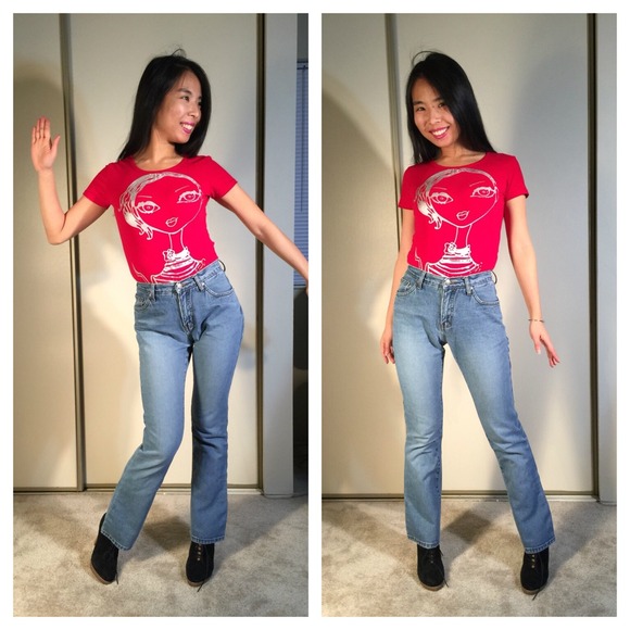 ⚓️Vintage HighWaist Bootcut Light Wash Jeans 26x31