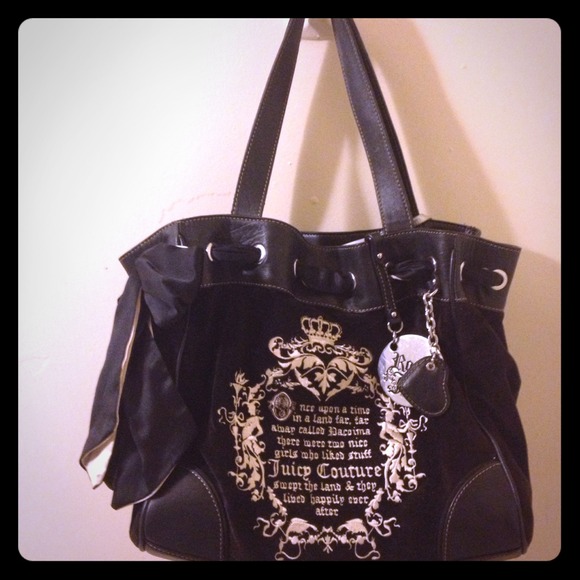 Authentic Juicy Couture Black Velour Purse