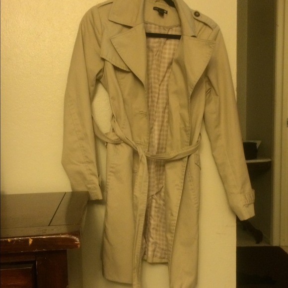 Tan trench coat