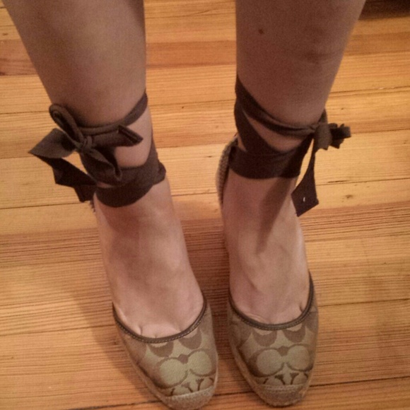 Coach lace up wedge
