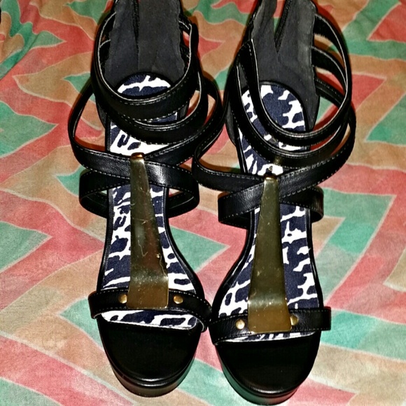 Black strappy heels