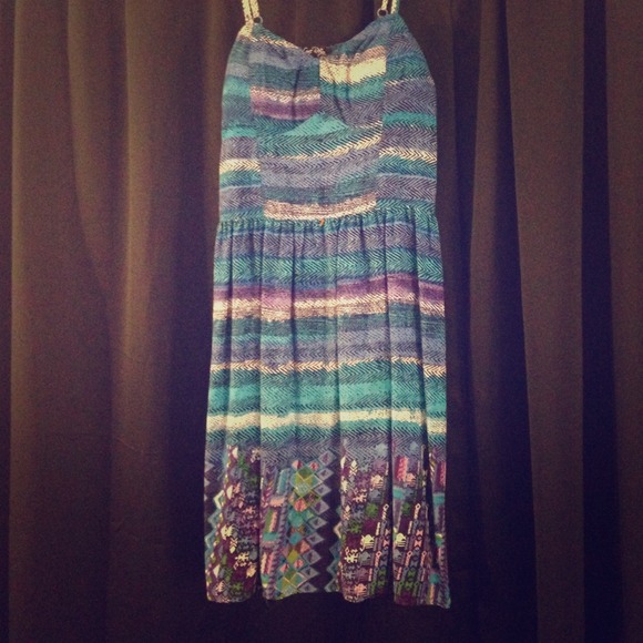 Blue tribal printed dress ! 💕💕