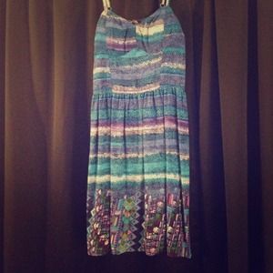 Blue tribal printed dress ! 💕💕
