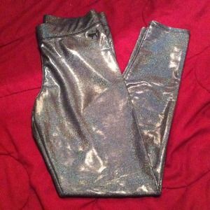 PINK black metallic yoga pants