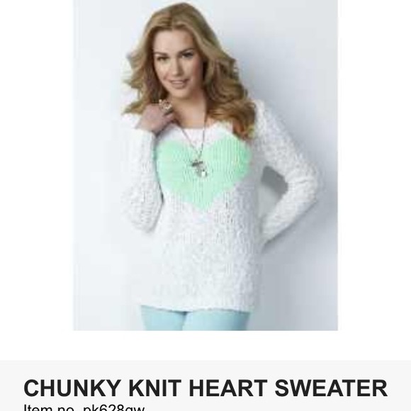 Chunky heart knit sweater