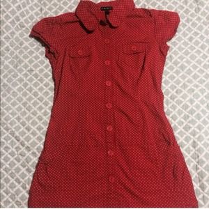 Pin-Up Style Red Polka Dot Tunic