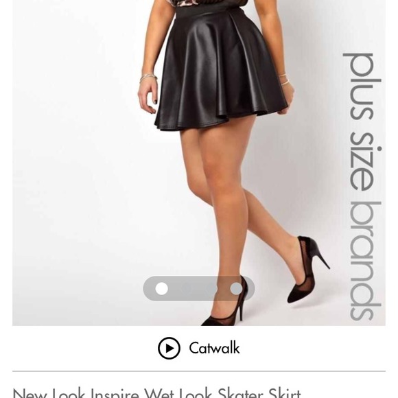 New look leather skater skirt