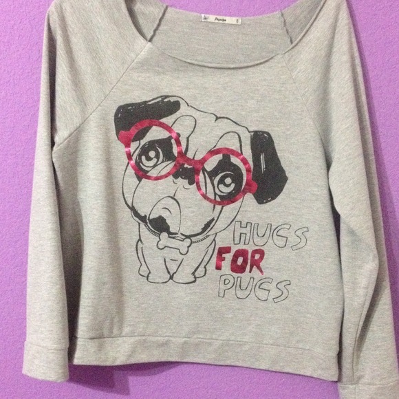 ❌TRADED❌ PAPAYA GRAY OFF SHOULDER PUG LONG SLEEVE
