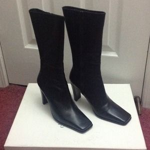 Charles David Black Leather Boots