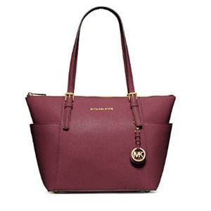 MK Jet Set Top-Zip Saffiano Leather Tote
