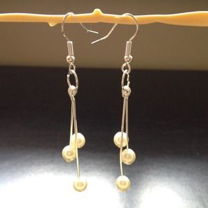 Faux pearl drop earrings