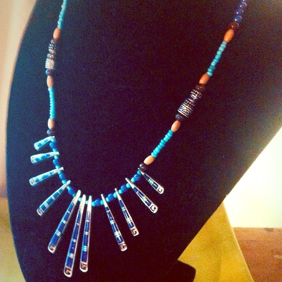 Reversible Blues Beaded Necklace