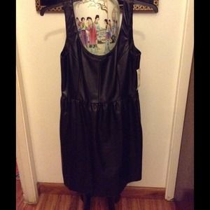 Bar III size L faux leather dress nwt