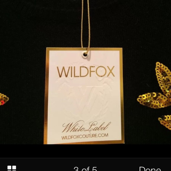 ❌Sold❌Wildfox Hero White Label Black Gold Sequins - Picture 3 of 4