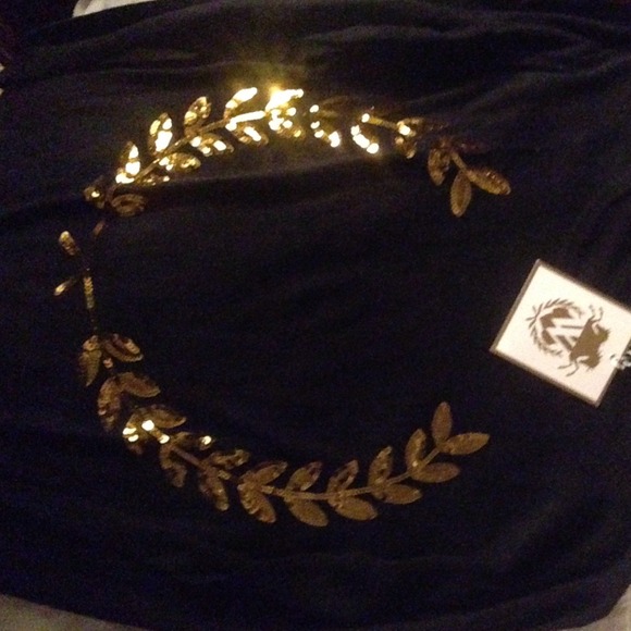 ❌Sold❌Wildfox Hero White Label Black Gold Sequins - Picture 2 of 4