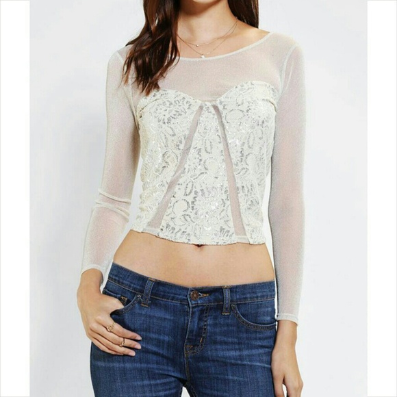 Kimchi Blue Tops - Kimchi blue lace top ivory.