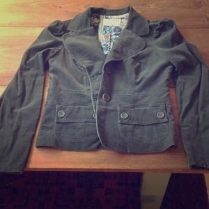 Zinc forest green corduroy blazer